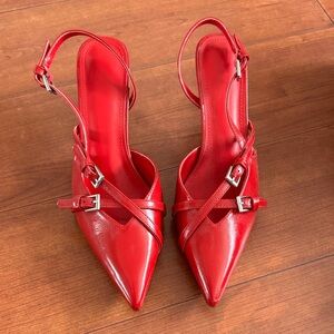 Elegant Red Women's Strappy Heels